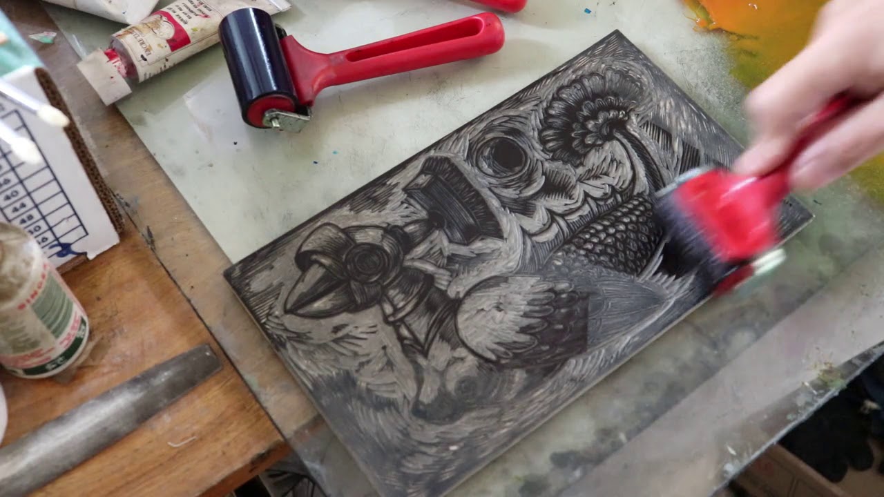 Linocut Printmaking. Linóleo em cores. YouTube