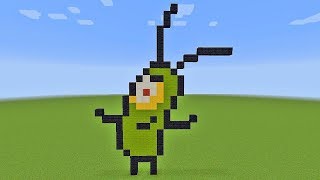 How To Build Plankton from Spongebob Squarepants Pixel Art In Minecraft