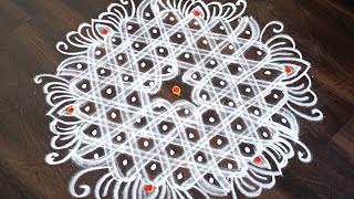 Karthigai Special Kukolam Using 9-5 Inter Dots