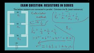 Resistors in parallel - Calculate total resistance (calculator input) - Exam question walkthrough