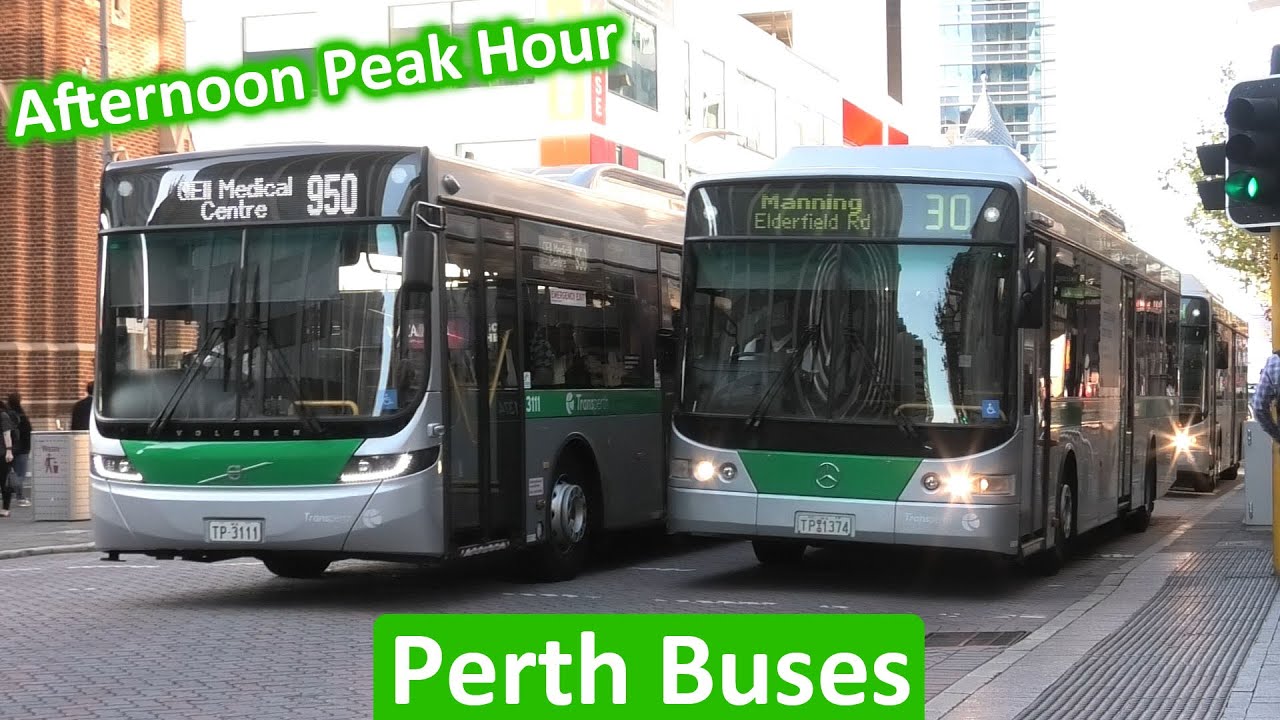 Buses in the Perth CBD during Peak Hour; October 2022 - Transperth