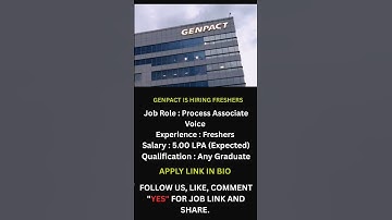 🚨 GENPACT Jobs 2025 Hiring Freshers FOR PROCESS ASSOCIATE VOICE. #jobsearch #subscribe #jobs