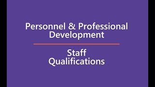 #CPsmart: Personnel & Professional Development - Staff Qualifications Update
