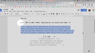 Screenplay Format: How to Set Up Google Doc Styles for Screenplays; Demo, Digital Filmmaking