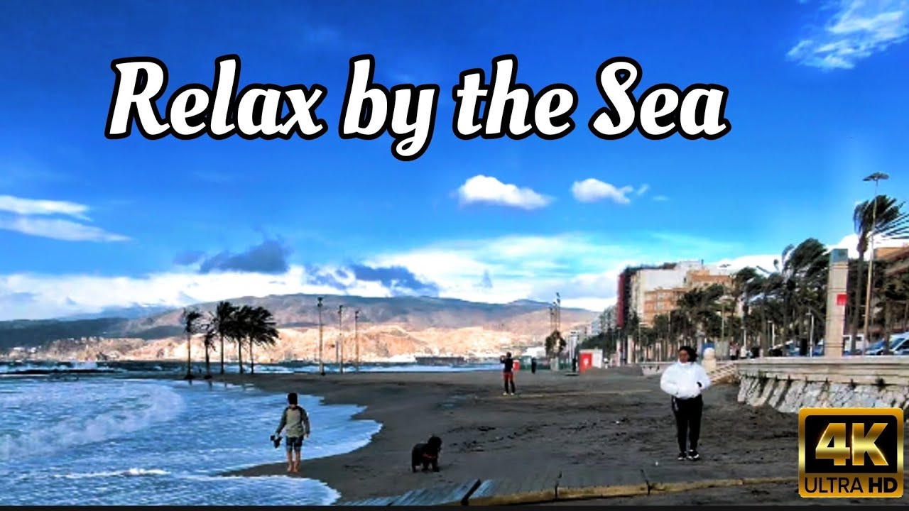 Feel the Sea Breeze 🌊 Windy Beach Walk in Almería | 4K Relaxing Walking Tour