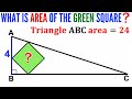 Olympiad math  can you find area of the green shaded square  math maths