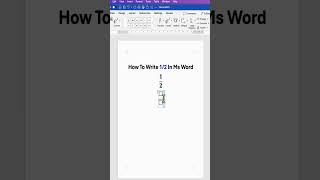 How To Write 1/2 In Ms Word