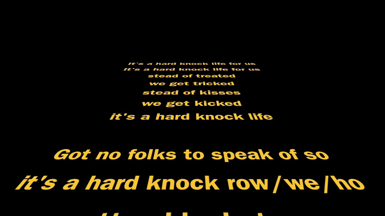 Hard Knock Life cut for performance YouTube