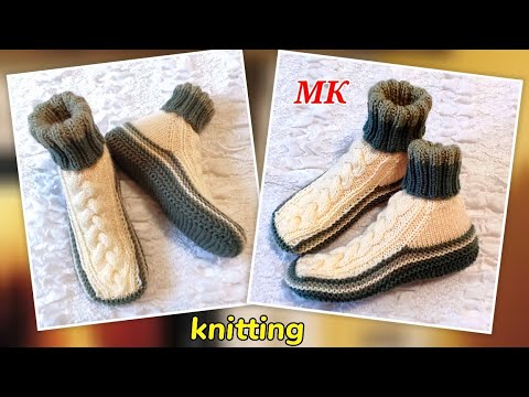 ‼️Каминные носочки для всей семьи ‼️ МК ️ На двух спицах и без шва на ...
