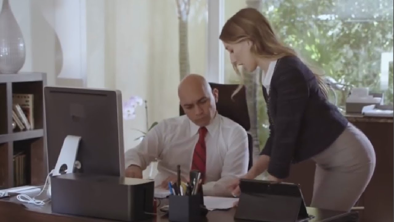 Young Secretaries Work Alone In The Office With Her Boss Youtube 