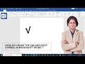 how do I make the square root symbol in Microsoft Word with shortcut key?