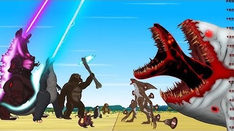 Rescue Godzilla & Kong Vs Unnatural Habitat Sea: Bloop- Shark Monsters; Size Comparison Carton