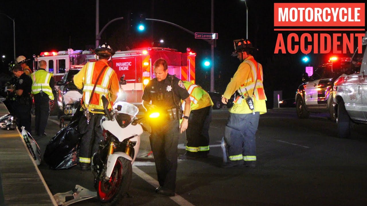 Motorcycle Accident on a Bridge | Big Response | Fire Trucks Responding