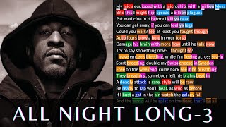 Rakim - All Night Long (3rd Verse) | Lyrics, Rhymes Highlighted