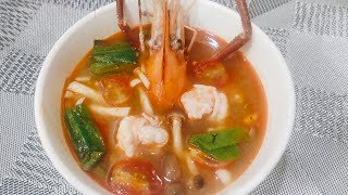 Tom yum goong-Thai spicy and sour prawn soup