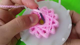 El Işi Daire Motifmatik Modeli Loom Knit