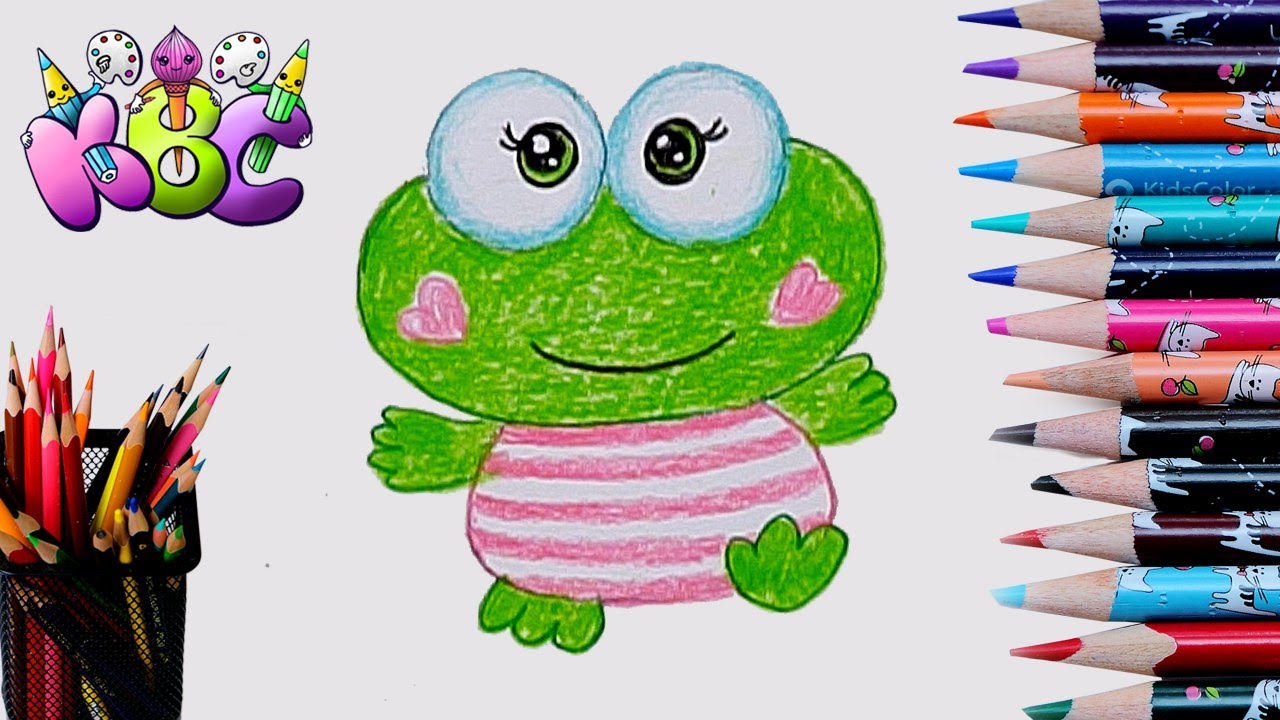 How to draw a FUNNY FROG \ Step by step for kids - YouTube