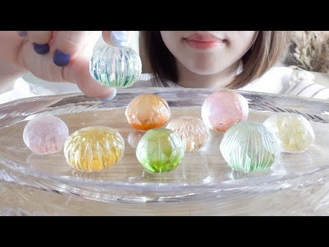 【咀嚼音】ガラス細工みたいな美しすぎる"きせつのさがしもの"を食べる【ASMR/EATINGSOUNDS】琥珀糖