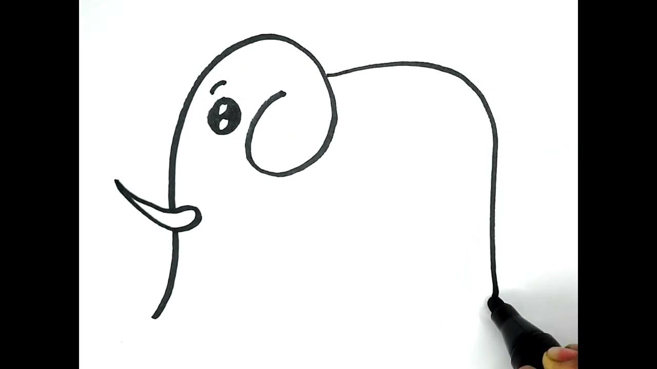How to draw a elephant🐘/Draw a elephant/Learning video/Step by step😎