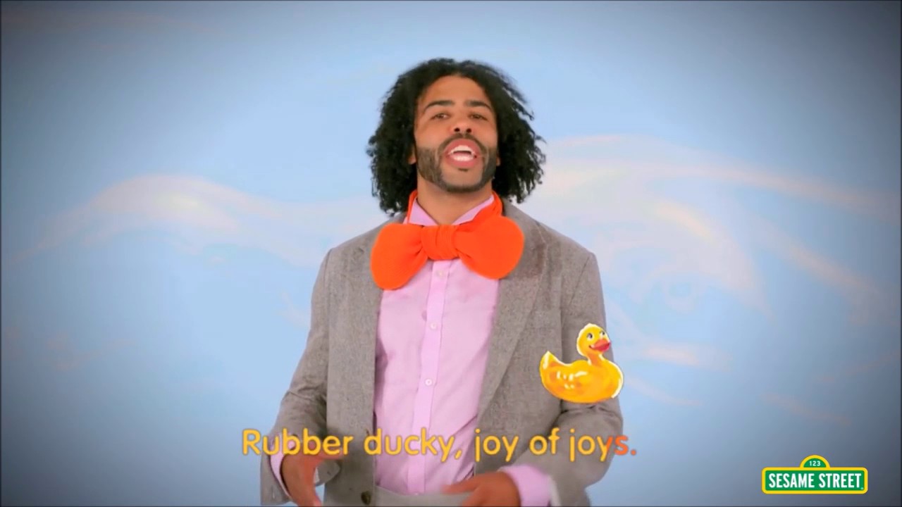 daveed diggs singing rubber duckie but everytime duckie is uttered it