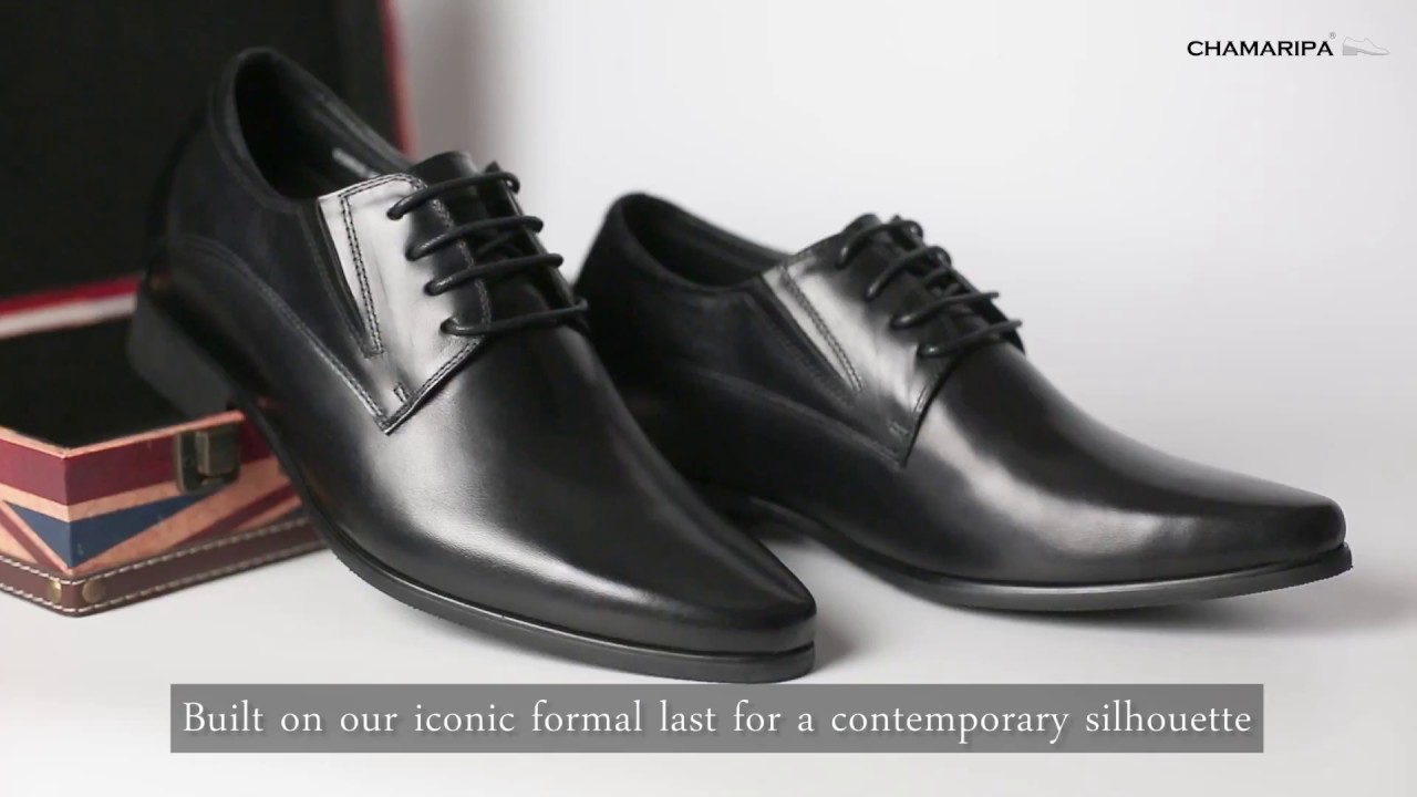 Black Mens Dress Shoes to add Height 3 Inches Tall Men Shoes CHAMARIPA