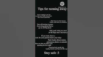 Tips for running away #runaway #tips #helpful
