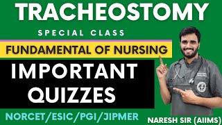 Tracheostomy Mcq By Naresh sir | Suctioning MCQs | Nclex Quizzes | Nursing important questions