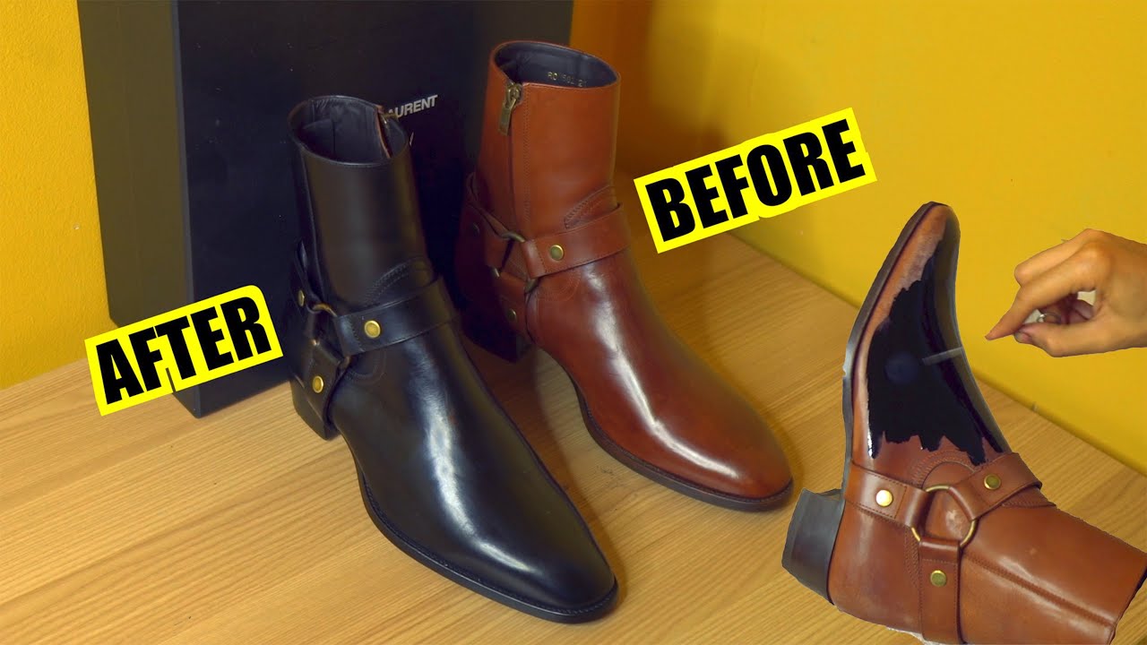 How I Dyed My Saint Laurent Leather Boots Black 