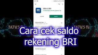 Cara cek Saldo rekening Bri via Brimo