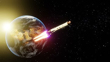 Rocket in space short animation in Blender Eevee.