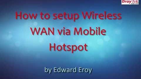 How to set up a wireless WAN in Vigor Router