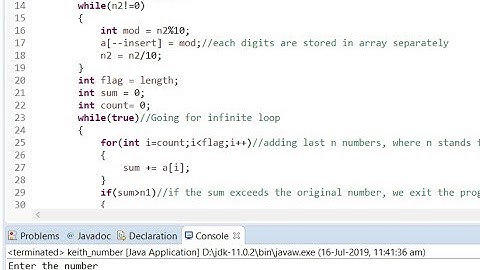 Keith Number | Programming in JAVA | Eclipse | Subscribe for more