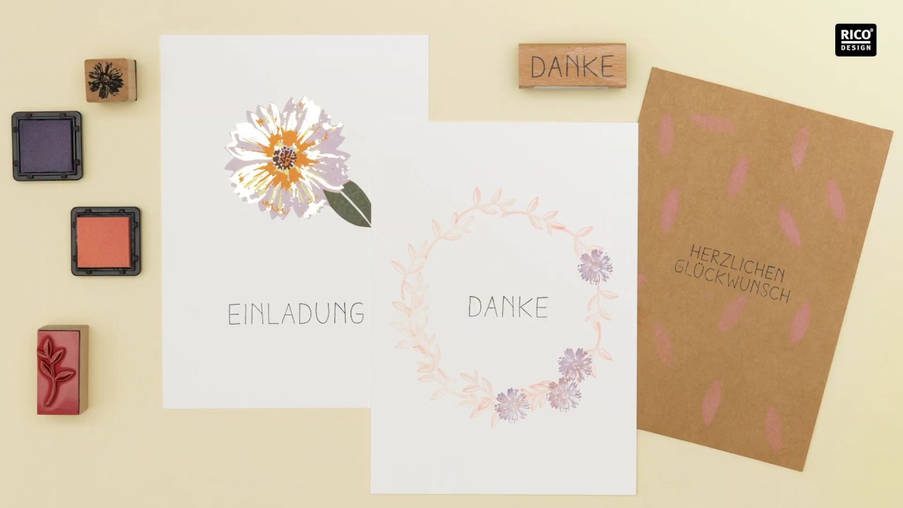 DIY Anleitung: einfach schöne Karten gestalten mit Stempeln - YouTube
