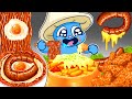 Smurf cat cooking korean food cheese tteokbokki fried chicken  convenience store  asmr mukbang