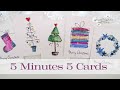 🎄 Easiest 5 Cards in 5 Minutes WATERCOLOR Christmas ~ ✂️ Maremi's Small Art