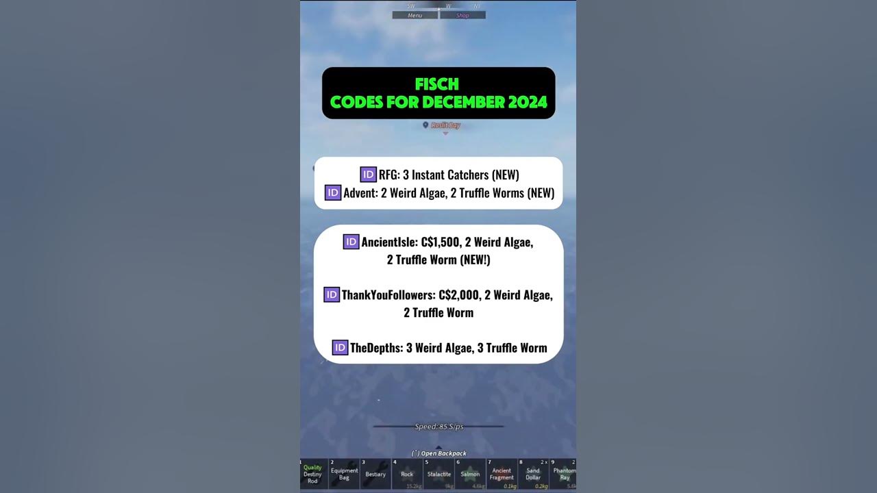 Fisch codes for December 2024 YouTube