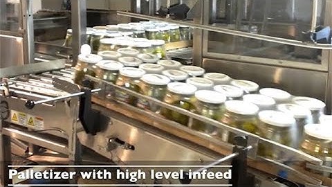 Floor level palletizer with high level infeed- From A-B-C Packaging