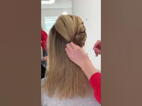 Пучок на короткие волосы, каре - YouTube