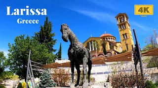 Larissa, Greece: A Walking Tour in 4K (Spring 2022)