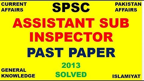 SPSC ASI assistant sub inspector past paper solved.