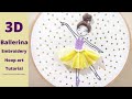 3d doll embroidery hoop art tutorialamazing unique hand embroidery girl design free pattern hair