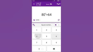 Math Tricks - Training mode - square numbers between 80 and 89 - level 027 (Number Keyboard)
