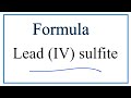Lead(IV) Sulfite and Sulfite Ions