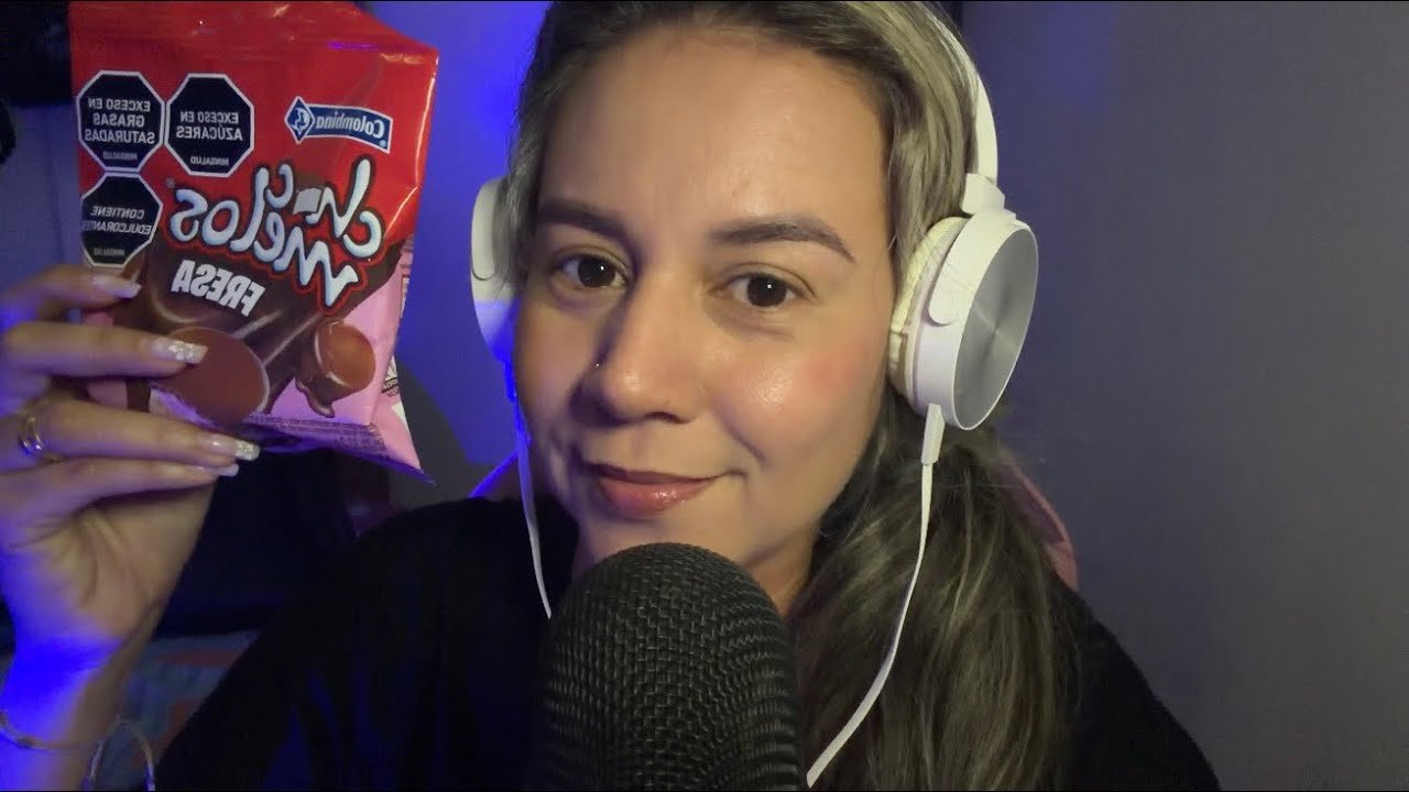 ASMR CHOCO Melos santo fresa 🍓-#mouthsounds 