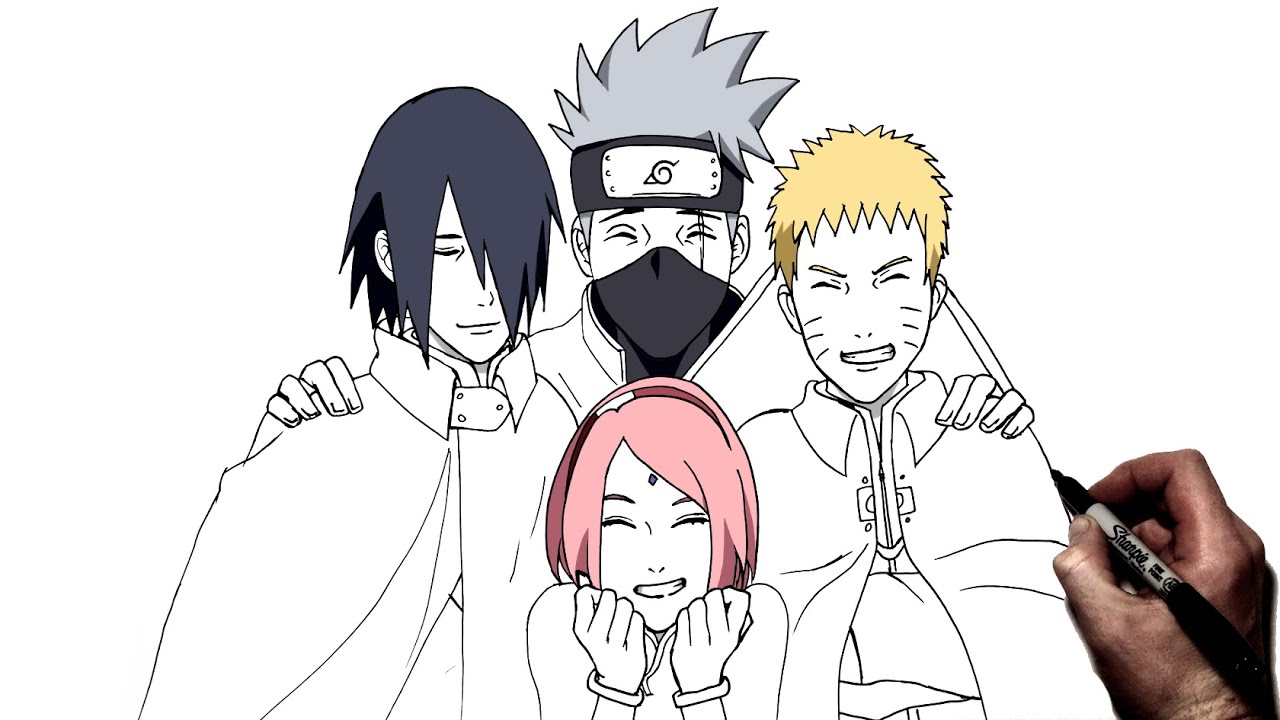 How to Draw Naruto's Face from Team 7 Manga