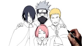 How To Draw Team 7 | Step By Step | Naruto/Boruto