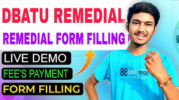 DBATU REMEDIAL EXAM FORM FILLING LIVE DEMO 🔥