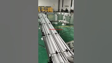 Center guide seperated 295mm width plastic flexible chain conveyor testing 1