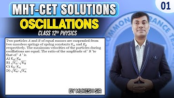 Two particles A and B of equal masses are suspended from two massless springs | PGMN Solutions