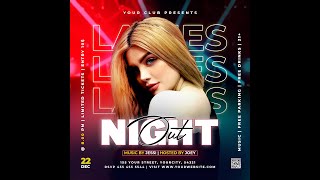 Editable PSD Flyer Template Tutorial | Night Out Unforgettable Party Flyer Design